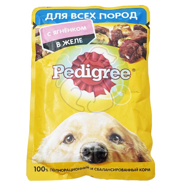 پوچ مخصوص سگ طعم بره ژلی pedigree 85gr